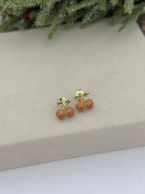 Gömme Taşlı Kiraz Küpe