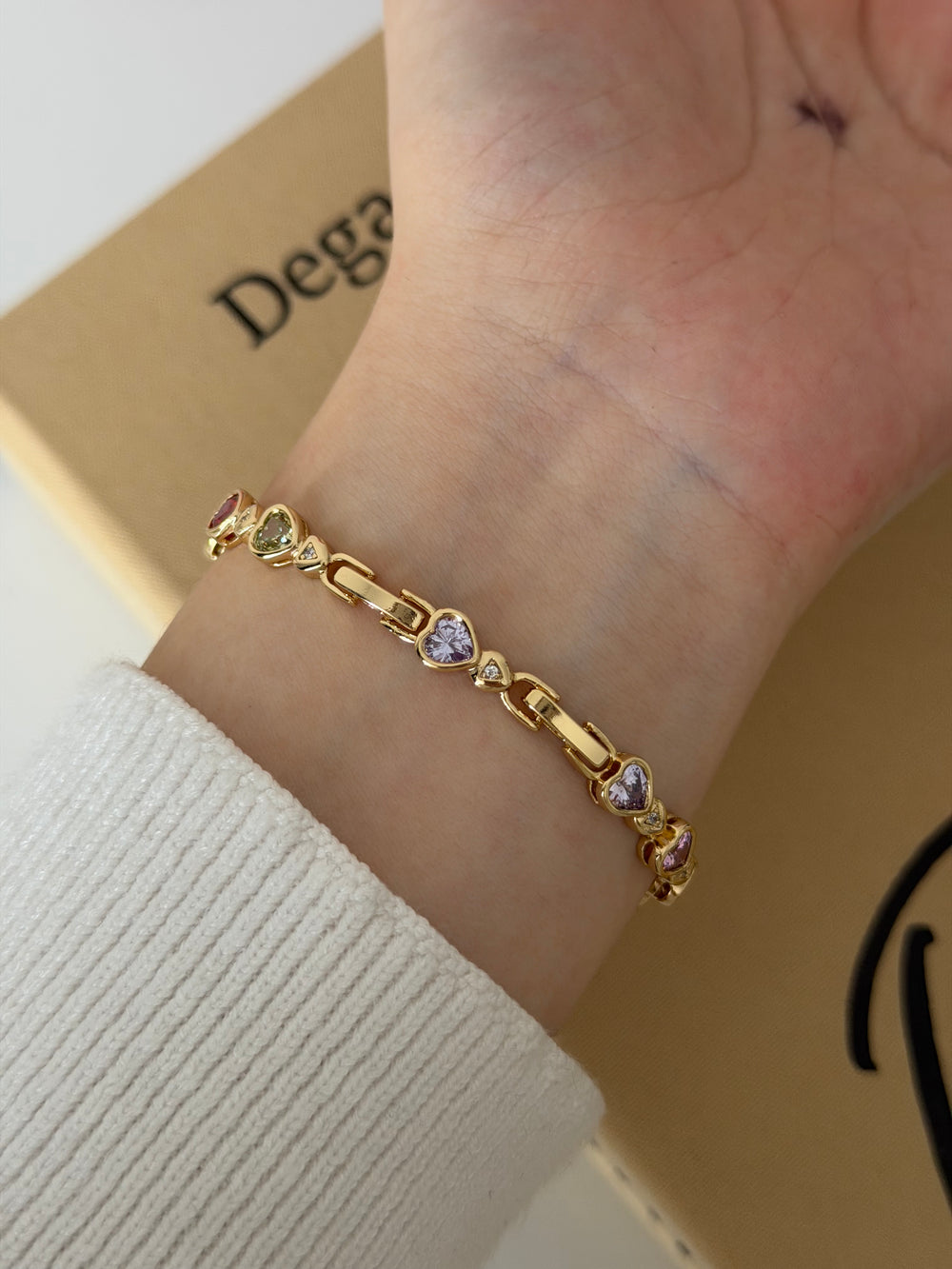 Renkli Taş Kalpli Bileklik