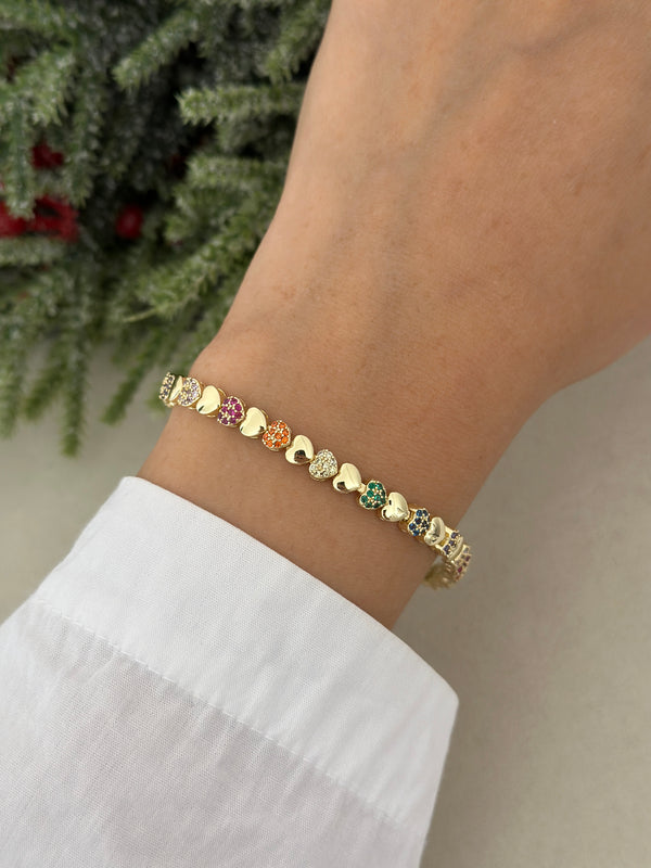 Vip Renkli Kalpli Bileklik