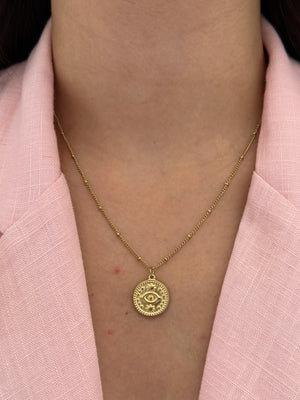 Yuvarlak Plaka Kolye