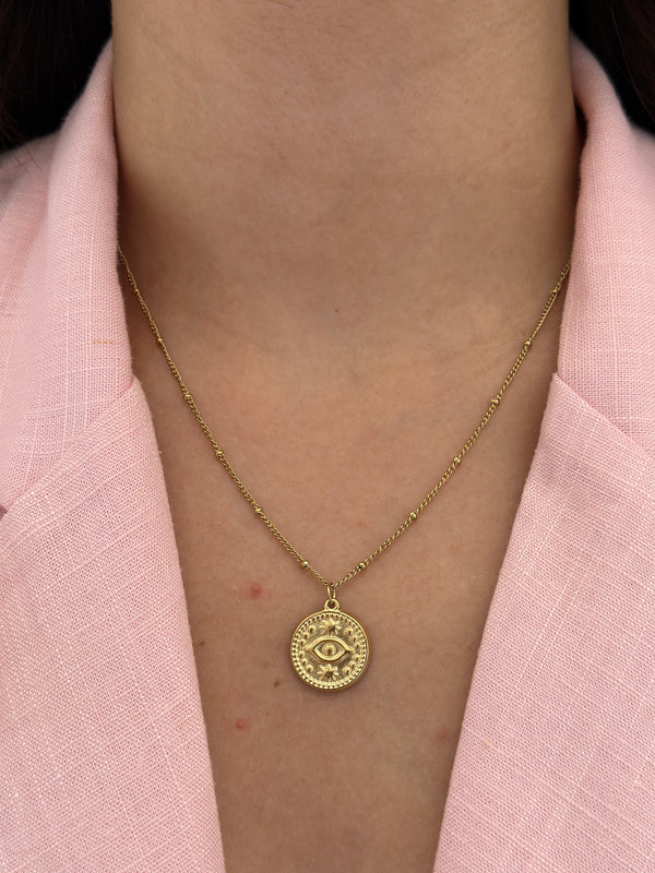 Yuvarlak Plaka Kolye