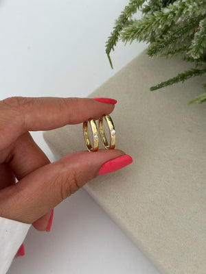 İnce Mini Taşlı Küpe