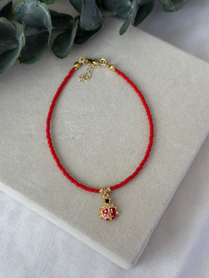 Kırmızı Uğur Böcekli Halhal