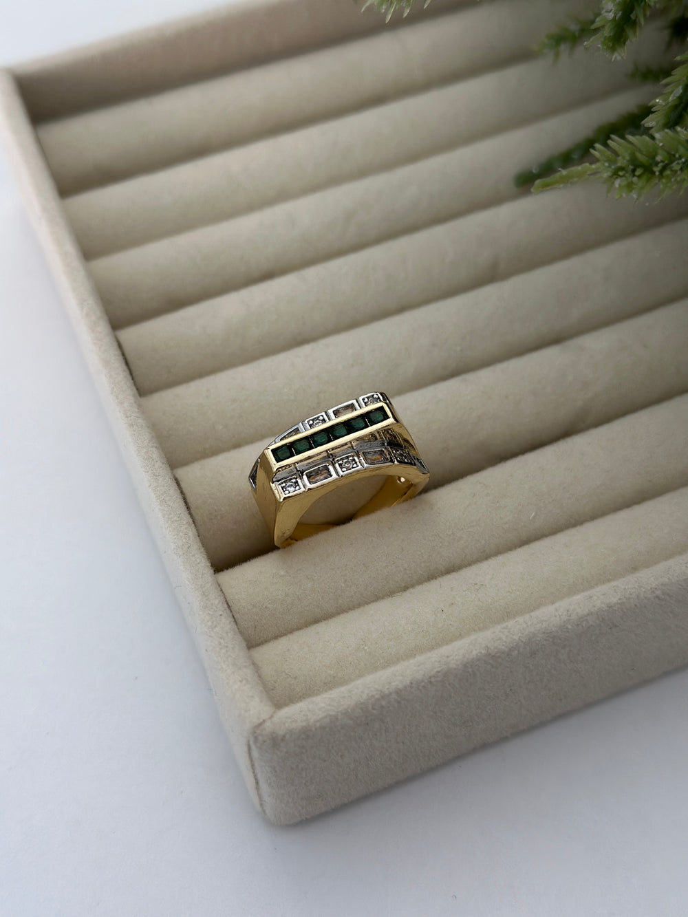 Yeşil-Baget Taşlı Yüzük