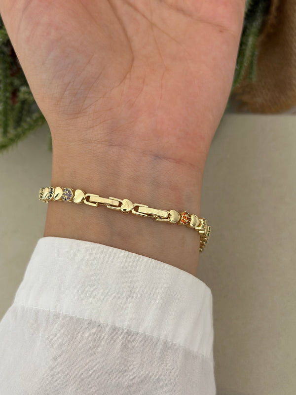 Vip Renkli Kalpli Bileklik