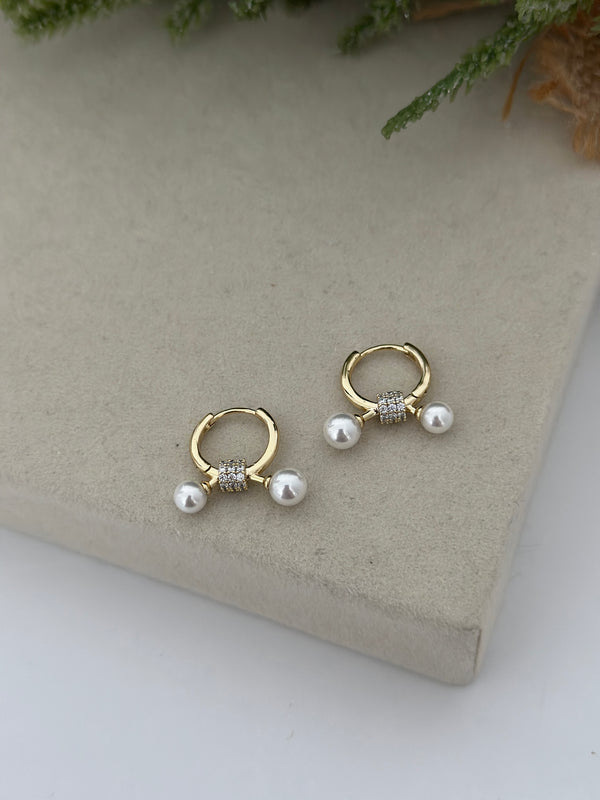 İki İnci Top Küpe