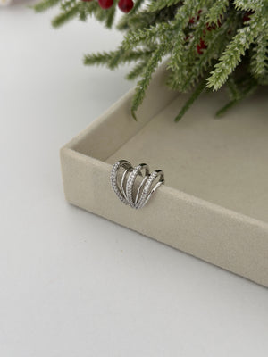 Zikzak Silver Kıkırdak Küpe