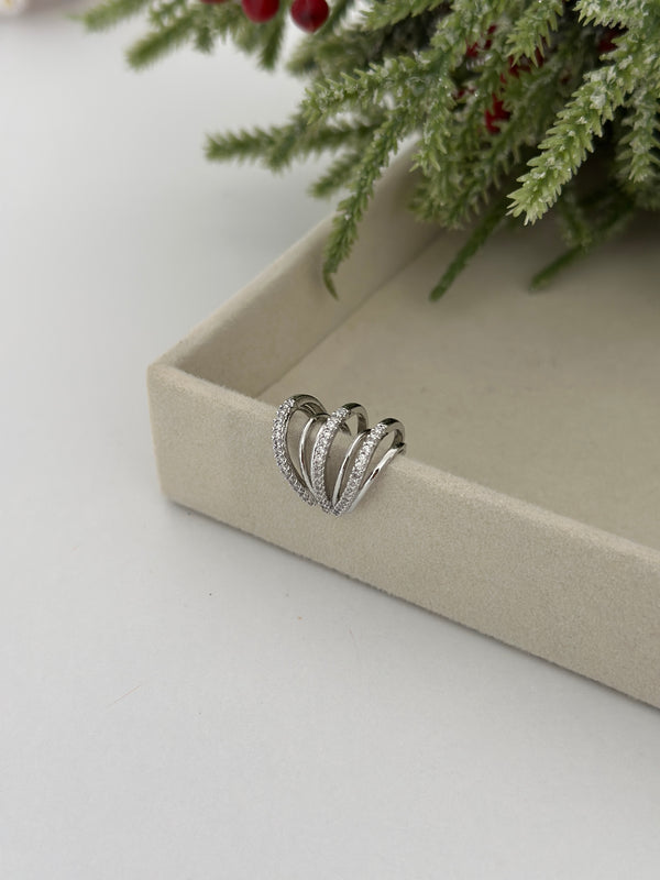 Zikzak Silver Kıkırdak Küpe