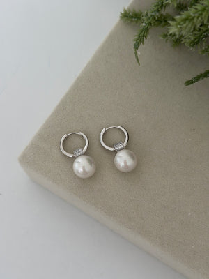 Silver Top İnci Küpe