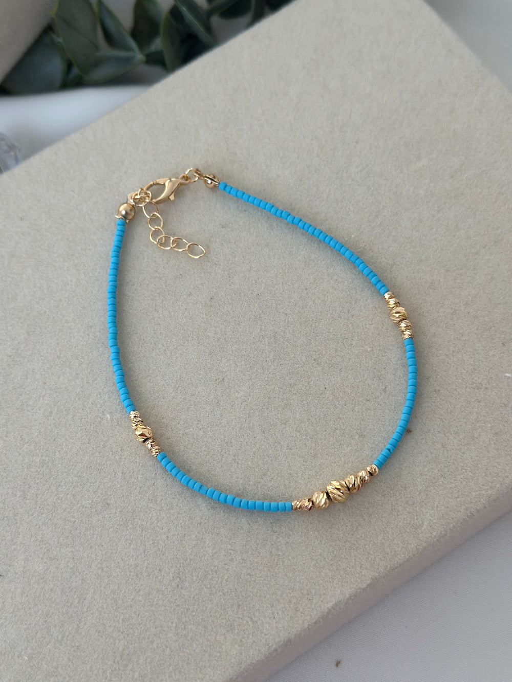 Dorika Taşlı Mavi Boncuk Halhal