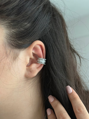 Silver Baget Kıkırdak Küpe