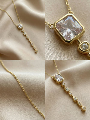 Element Taşlı Y Kolye