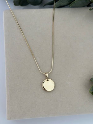 Yuvarlak Plaka Kolye