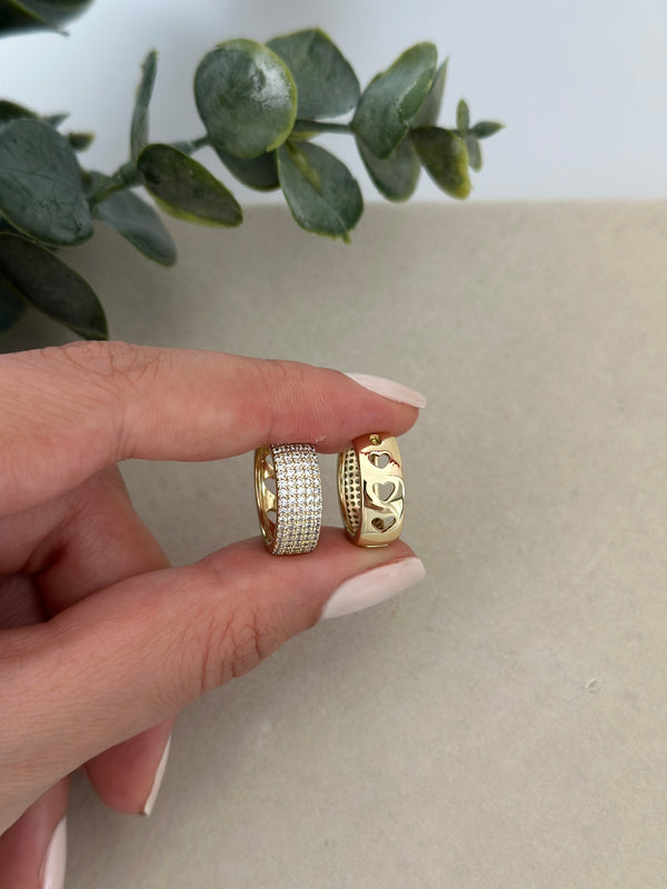 Arkası Açık Kalp Model Küpe