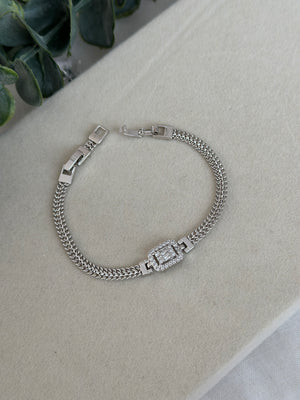Silver Baget Taşlı Bileklik