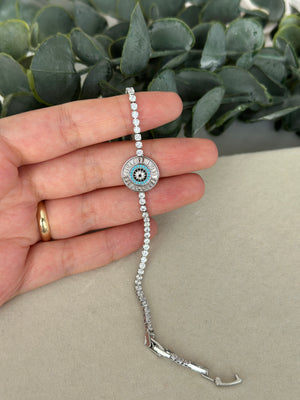 Çelik Silver Nazar Su Yolu Bileklik