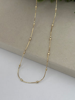 Yılan Zincir Aralıklı Silindir Top Kolye