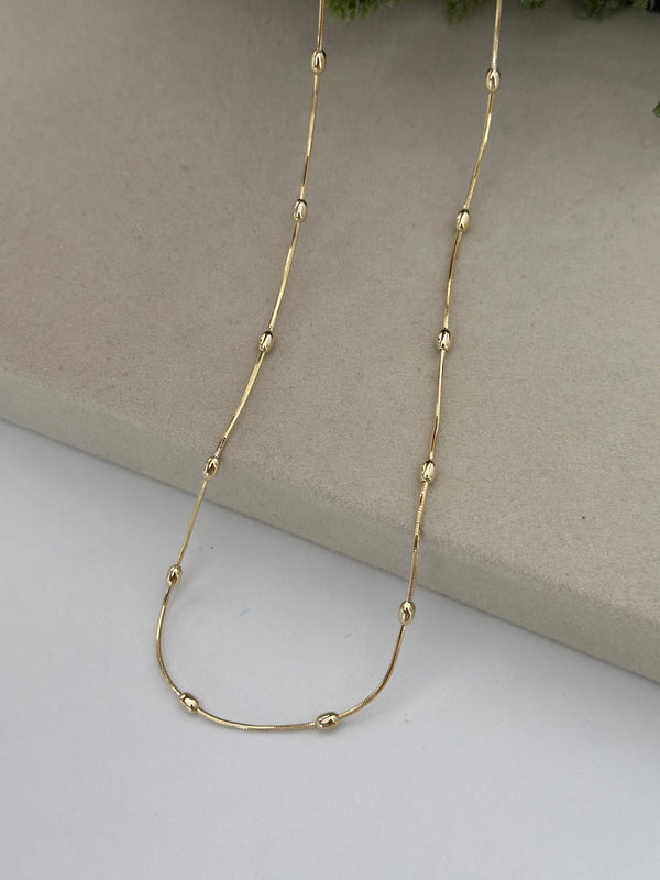 Yılan Zincir Aralıklı Silindir Top Kolye