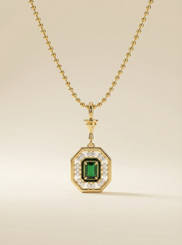 Yeşil Taşlı Serenay Kolye