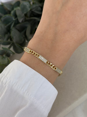 Gurmet Üstü Taşlı Plaka Bileklik