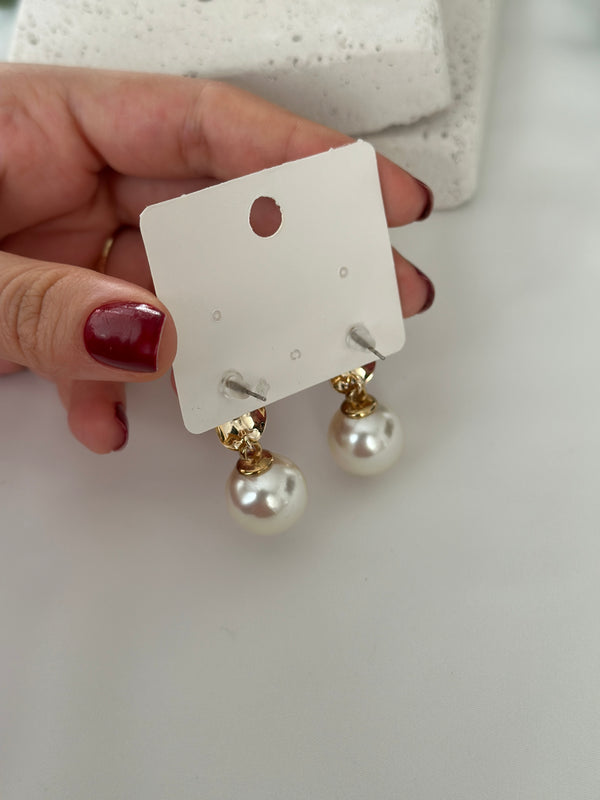 Gold Sarkıtma İnci Küpe