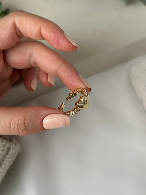 Çelik Tamtur Kalpli Yüzük