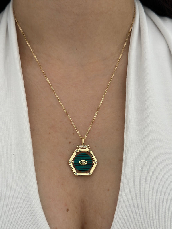 Yeşil Mineli Zirkon Taşlı Kolye