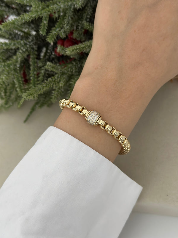 Ortası Silindir Taşlı Bileklik