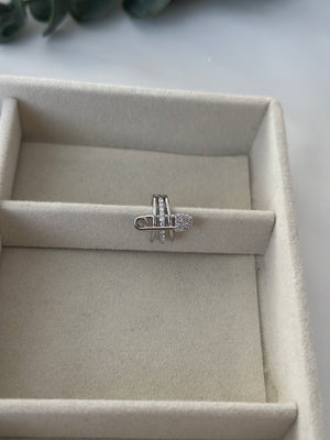 Silver Kaplama Çengel Kıkırdak Küpe