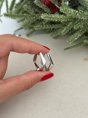 Silver Köşeli Küpe