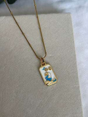 Çelik Deniz Kızı Plaka Kolye