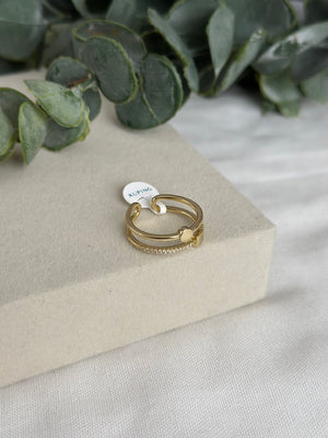 Çift Kat Yuvarlak Kare Plaka Yüzük