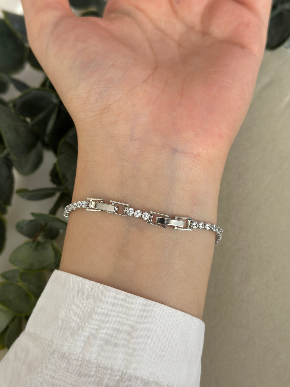 Çelik Silver Nazar Su Yolu Bileklik