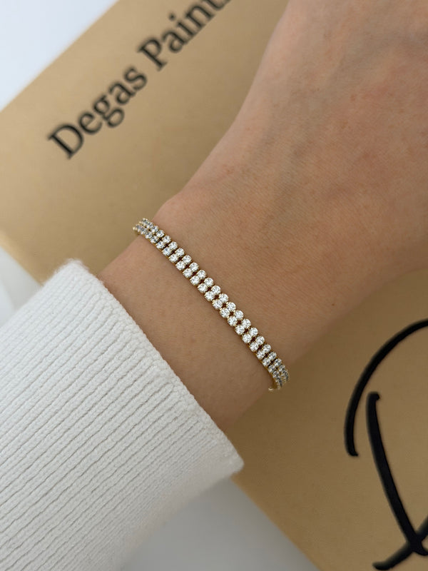 Gold Çift Sıra Su Yolu Bileklik