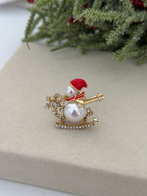 Kızak-Kardan Adam Model Broş