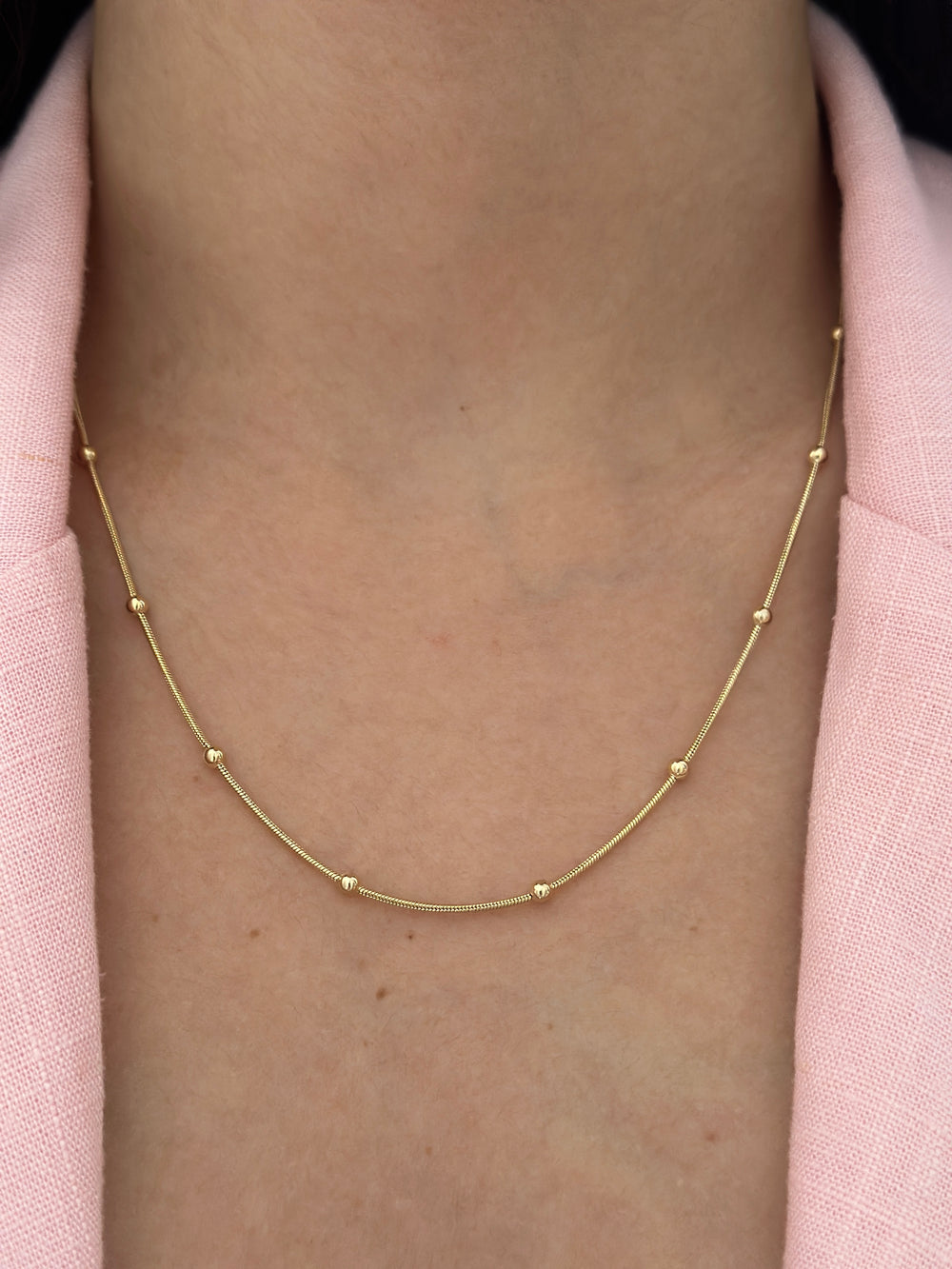 İnce Zincir Top Detay Kolye