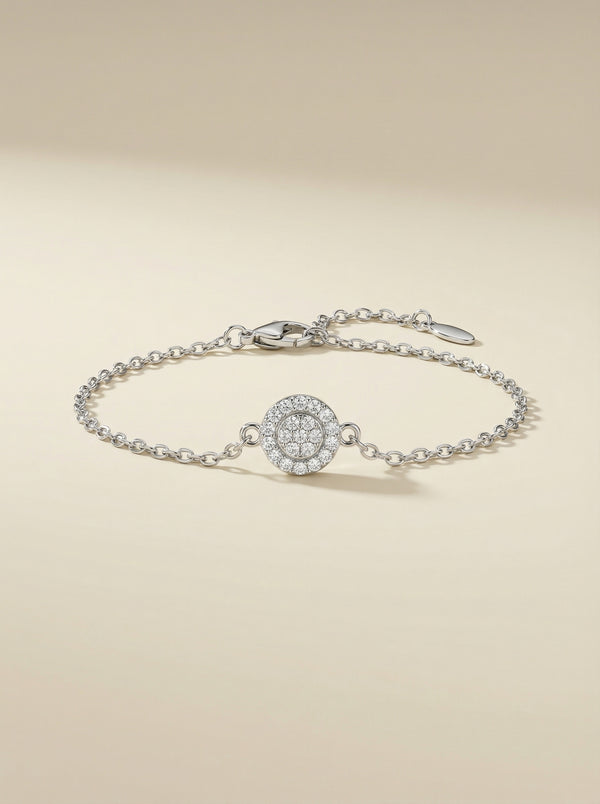 Silver Ortası Yuvarlak Taş Bileklik