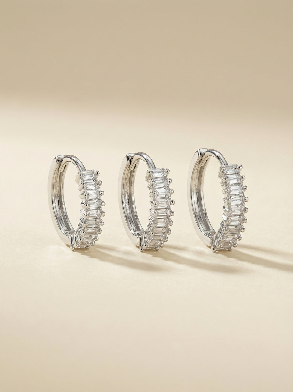 Silver Üç Boy Halka Küpe