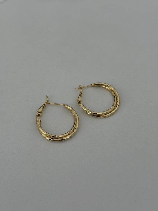 Çift Halka Çizgili Küpe