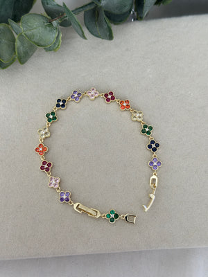 Renkli Çiçekli Vip Bileklik