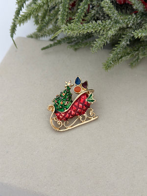 Çam Ağacı-Kızak Broş