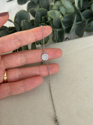 Silver Ortası Yuvarlak Taş Bileklik