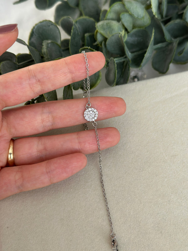 Silver Ortası Yuvarlak Taş Bileklik