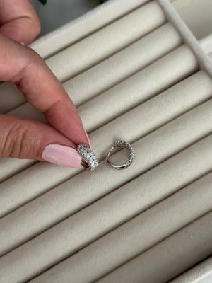 Silver Mini Taşlı Küpe