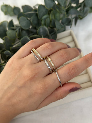 Silver-Gold Beşli Yüzük