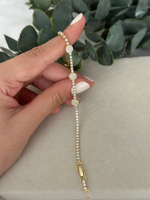 Çelik Gold Yuvarlak Plak Su Yolu Bileklik