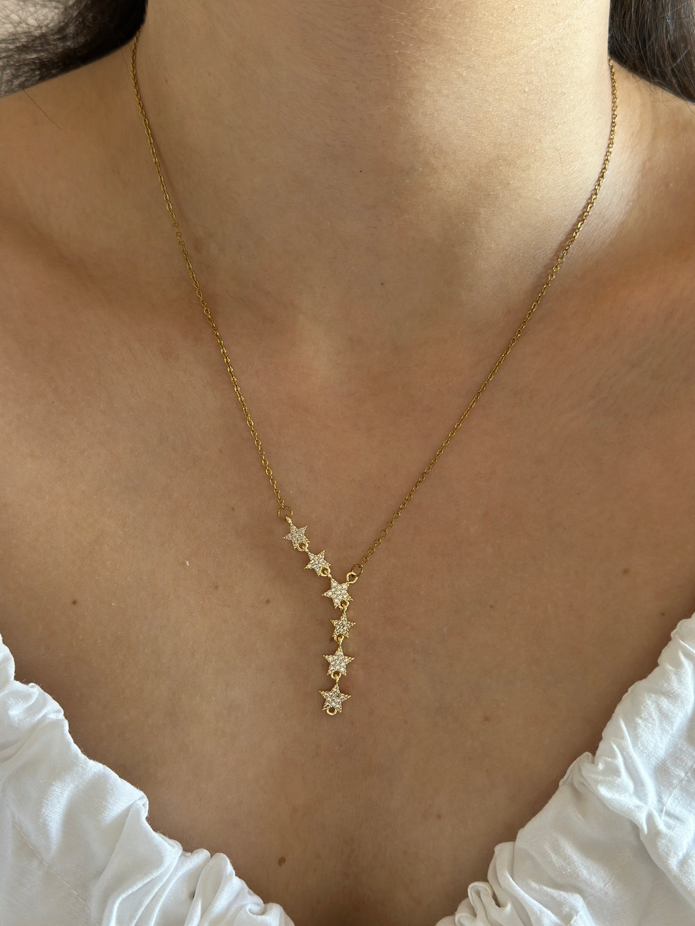 Gold Yıldızlı Y Kolye