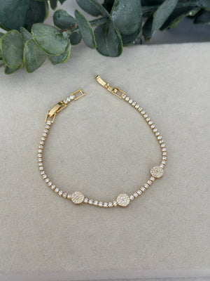 Çelik Gold Yuvarlak Plak Su Yolu Bileklik