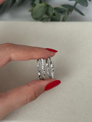 Silver Dikey Sarmal Küpe