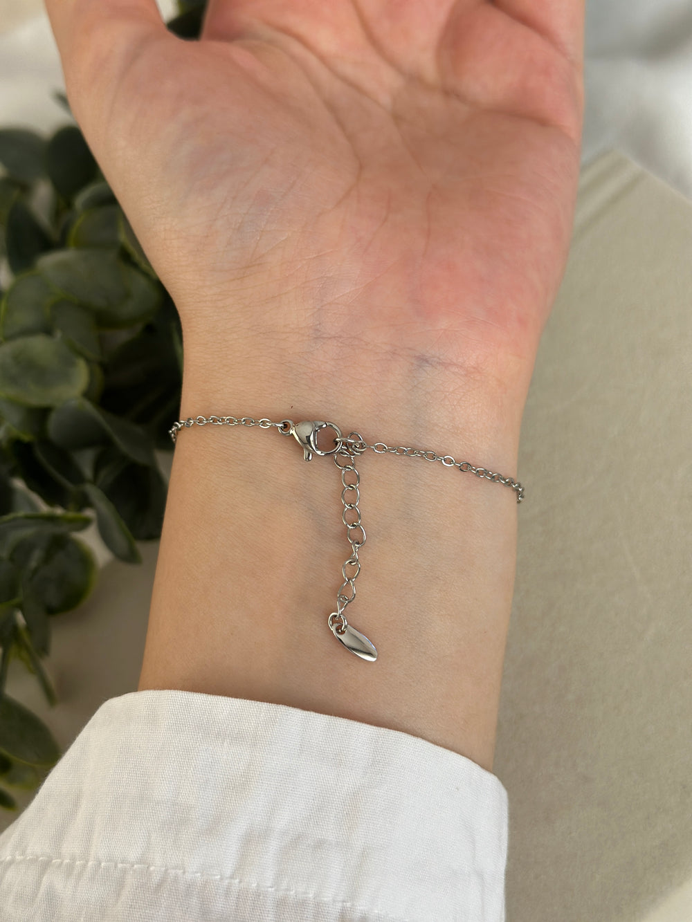 Silver Ortası Yuvarlak Taş Bileklik